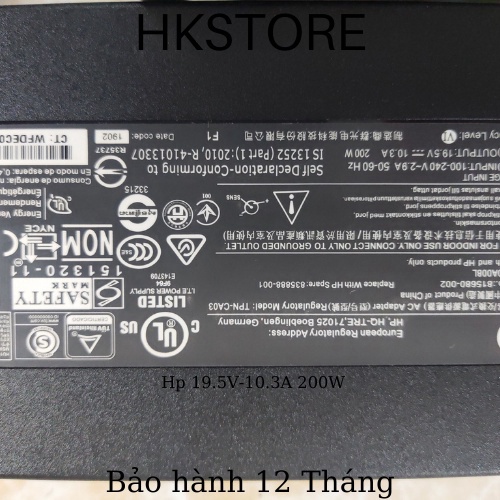 ✔️ Sạc Laptop Hp 19.5V-10.3A 200W HP ZBook 17 G3, HP ZBook 17 G4, ZBook 15 17 G2 8560w 8570w 8740w 8760w 8770w , Hp omen