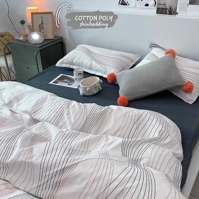 Set Bộ Vỏ Chăn Ga Cotton Poly Hoạ Tiết Tối Màu, Chất Vải Đanh Mát _shinbedding