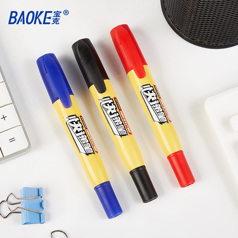 Bút Marker ,Bút Đánh Dấu Kho Nhanh,3 Mực Đen/Xanh/Dỏ ,thiết kế 2 đầu cho vận chuyển -BAOKE/MP2908