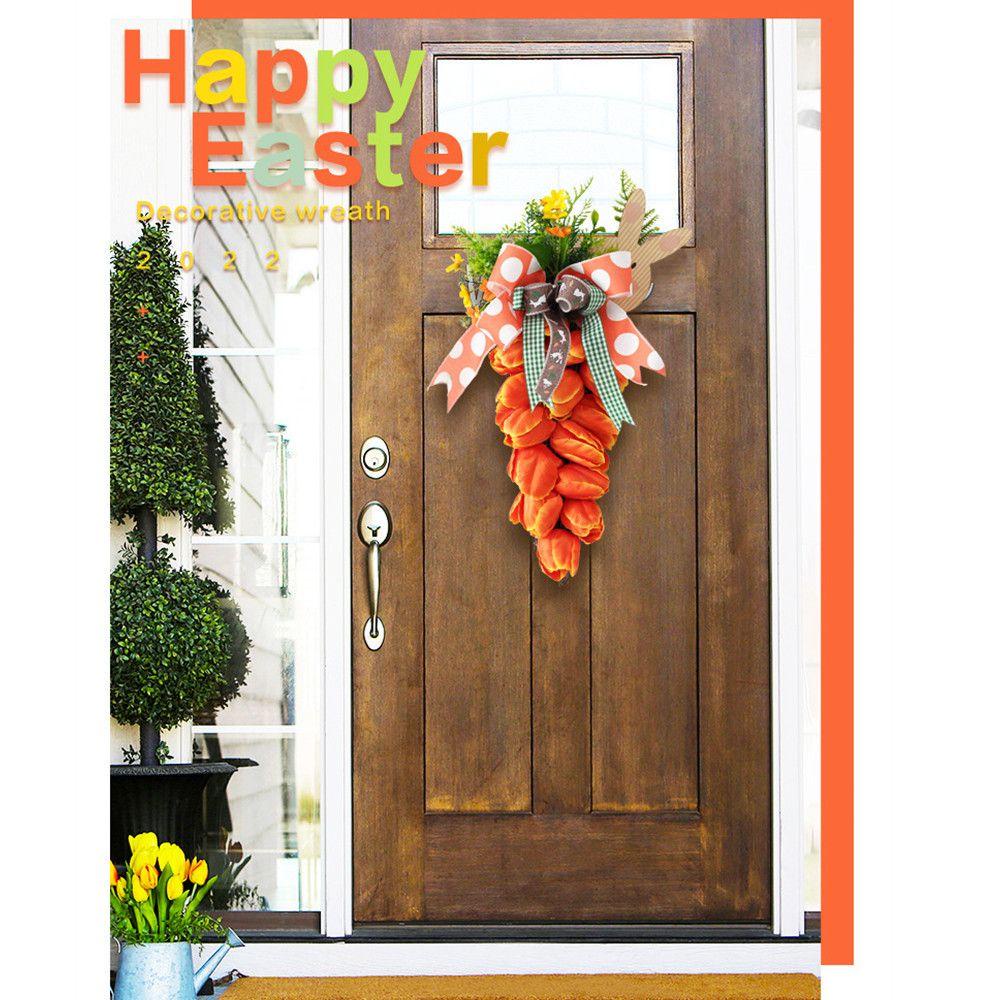 LONTIME Vòng Hoa Tulip Treo Tường / Cửa Sổ Trang Trí Phục Sinh