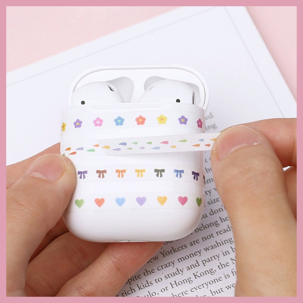 STICKER MASKING TAPE PASTEL TRANG TRÍ SỔ CÒNG/PLANNER