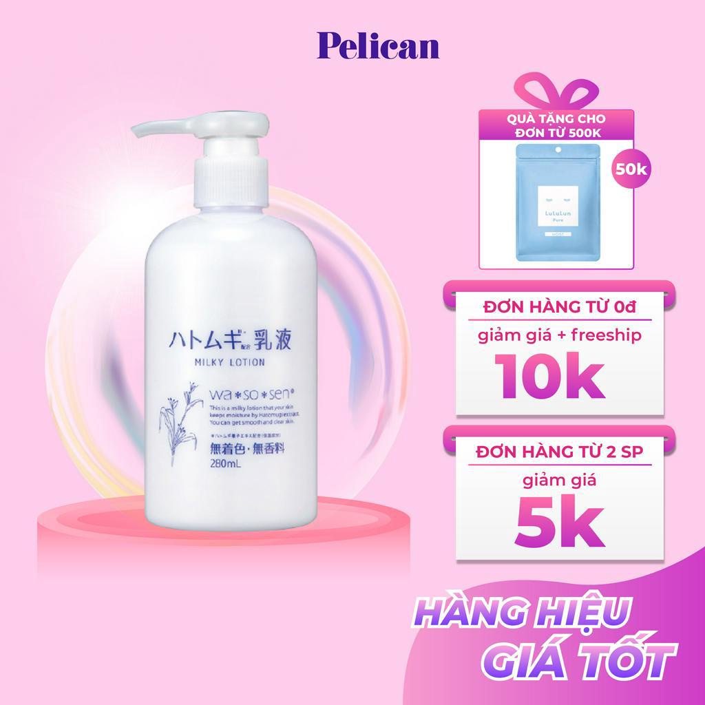 Sữa dưỡng thể Hatomugi Wasosen Milky Lotion chiết xuất ý dĩ 280ml