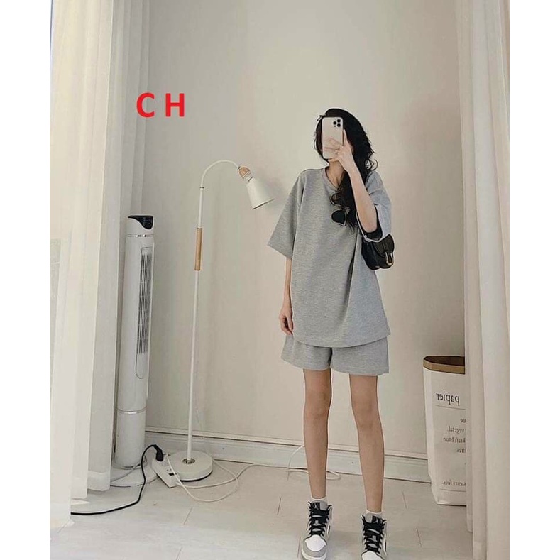 Set bộ đùi nữ trơn form rộng kiểu dáng Hàn Quốc🌸 Set bộ đùi cộc nữ unisex chất vải TỔ ONG đẹp🌸 Freeship 🌸 Sale