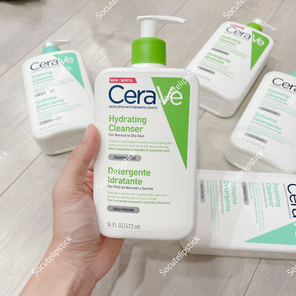 Sữa Rửa Mặt Da Thường Đến Da Dầu CeraVe Foaming Facial Cleanser 355ml - 473ml