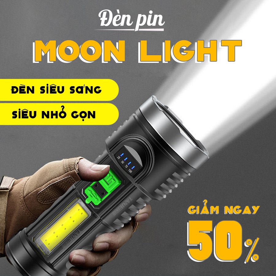 Đèn Pin THÔNG MINH EONMART 2IN1 MOON LIGHT 4 CHế Độ Siêu Sáng ,Siêu NHỏ Gọn 2021 Bền Bỉ [CHÍNH HÃNG]