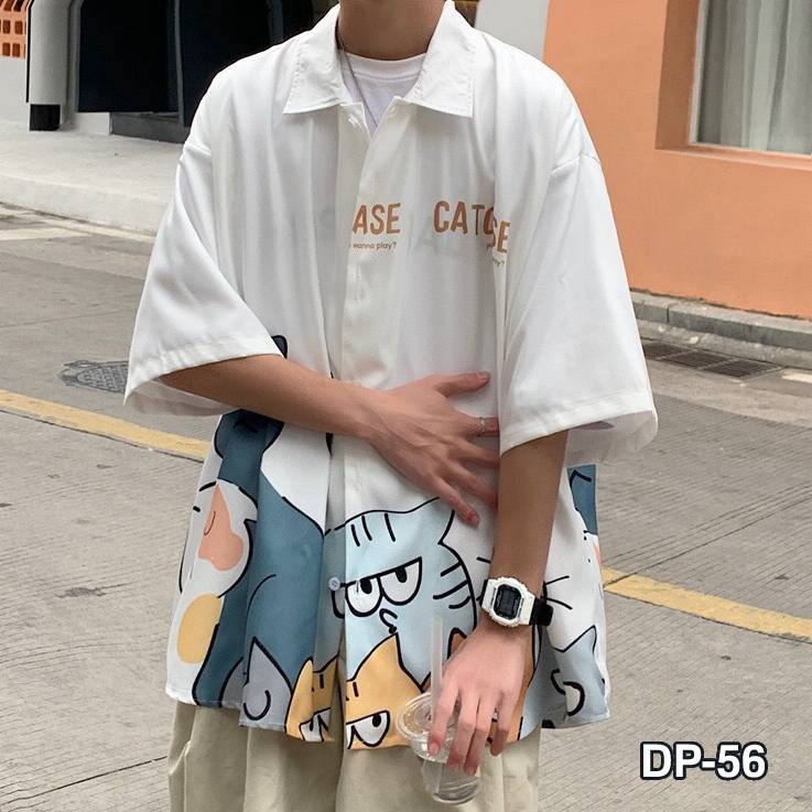 Áo sơ mi mấy con mèo siêu cute họa tiết MÈO SHIRT nhưng vẫn chất ngầu