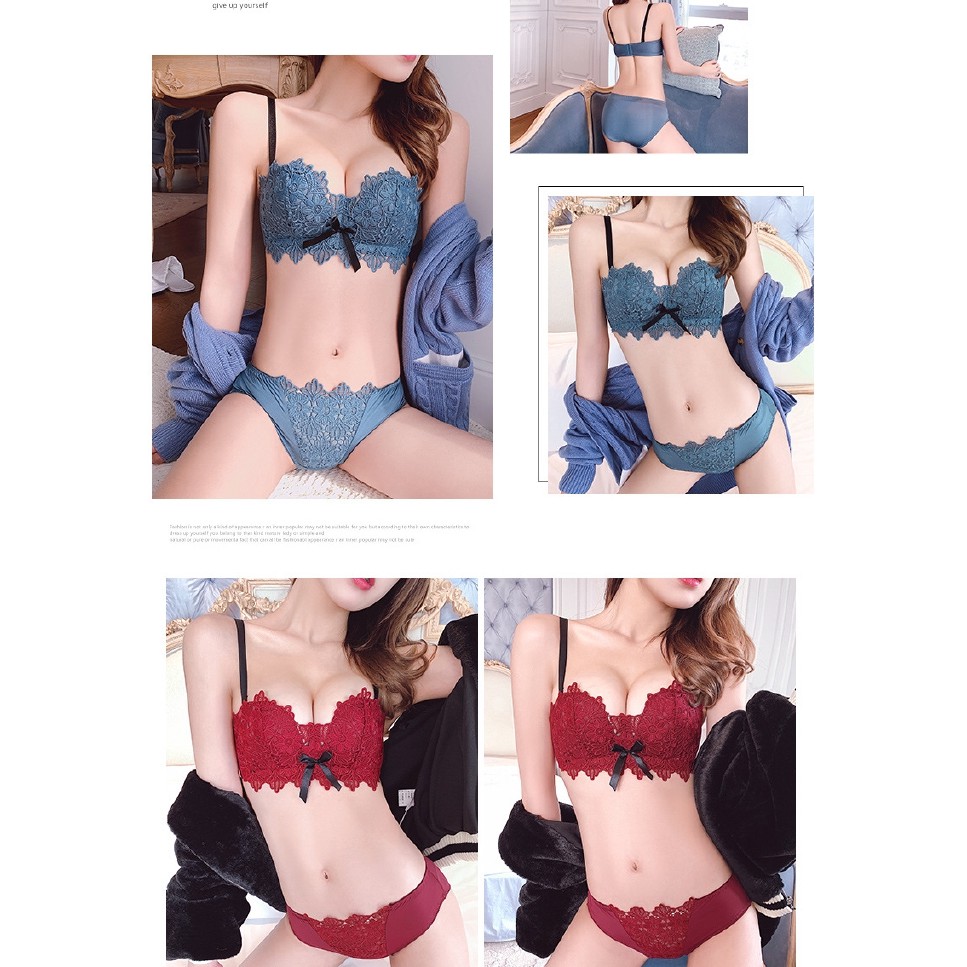 Set áo và quần lót phối ren gom ngực quyến rũ dành cho nữ ( có bán lẻ ) | BigBuy360 - bigbuy360.vn