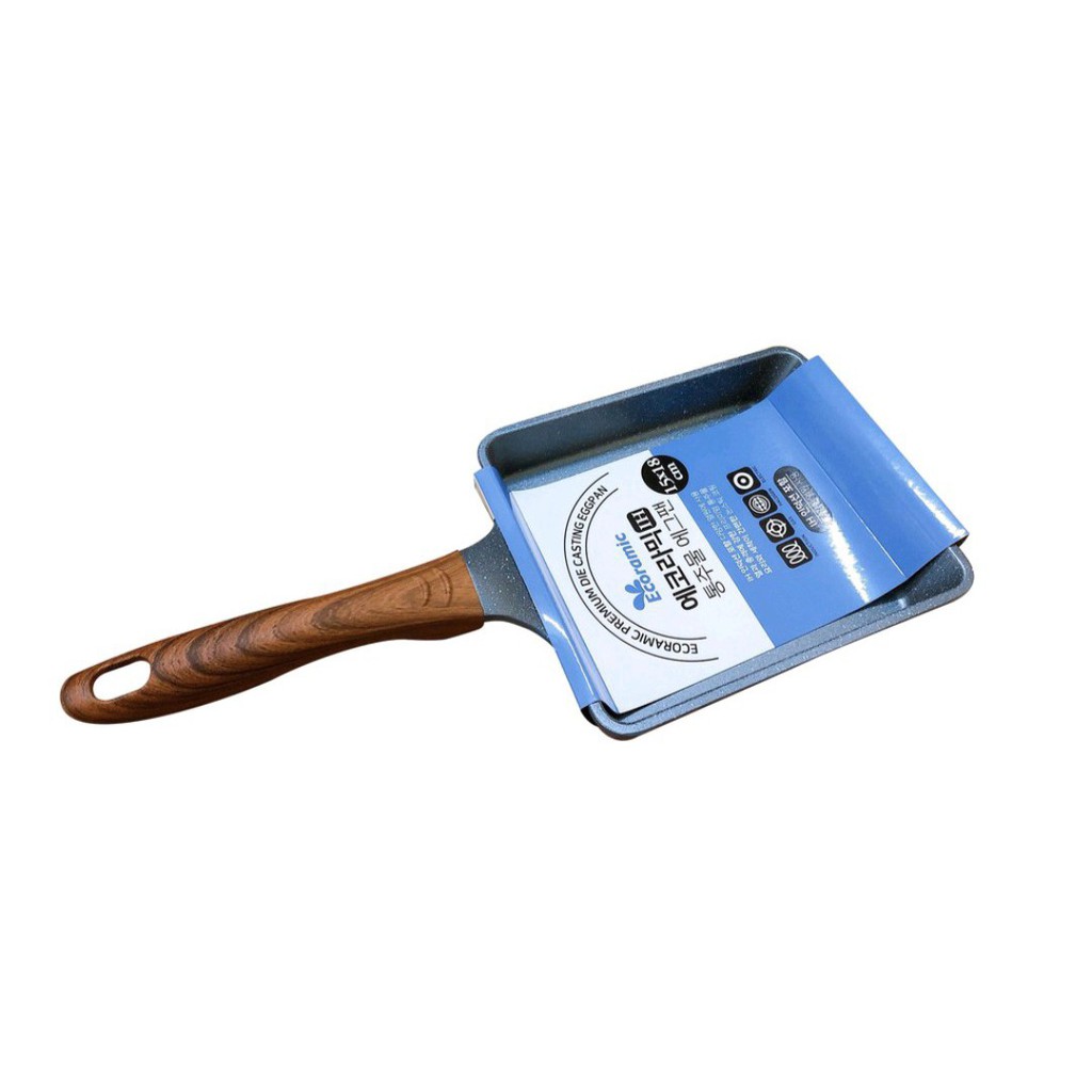 Chảo Đúc Vuông Trưng vân Đá Ecoramic Size 15*18 Cm Dùng Được Bếp Từ.