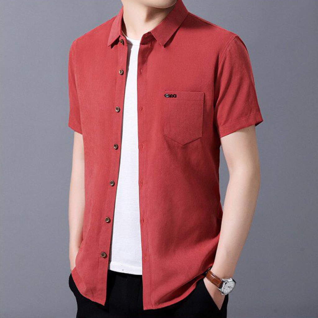 [HÀNG ĐẸP HOT]Áo sơ mi nam - Áo sơ mi đũi ngắn tay cao cấp - Chất liệu đũi xước, vải mát, ít nhăn, dầy dặn, dáng trẻ đẹp