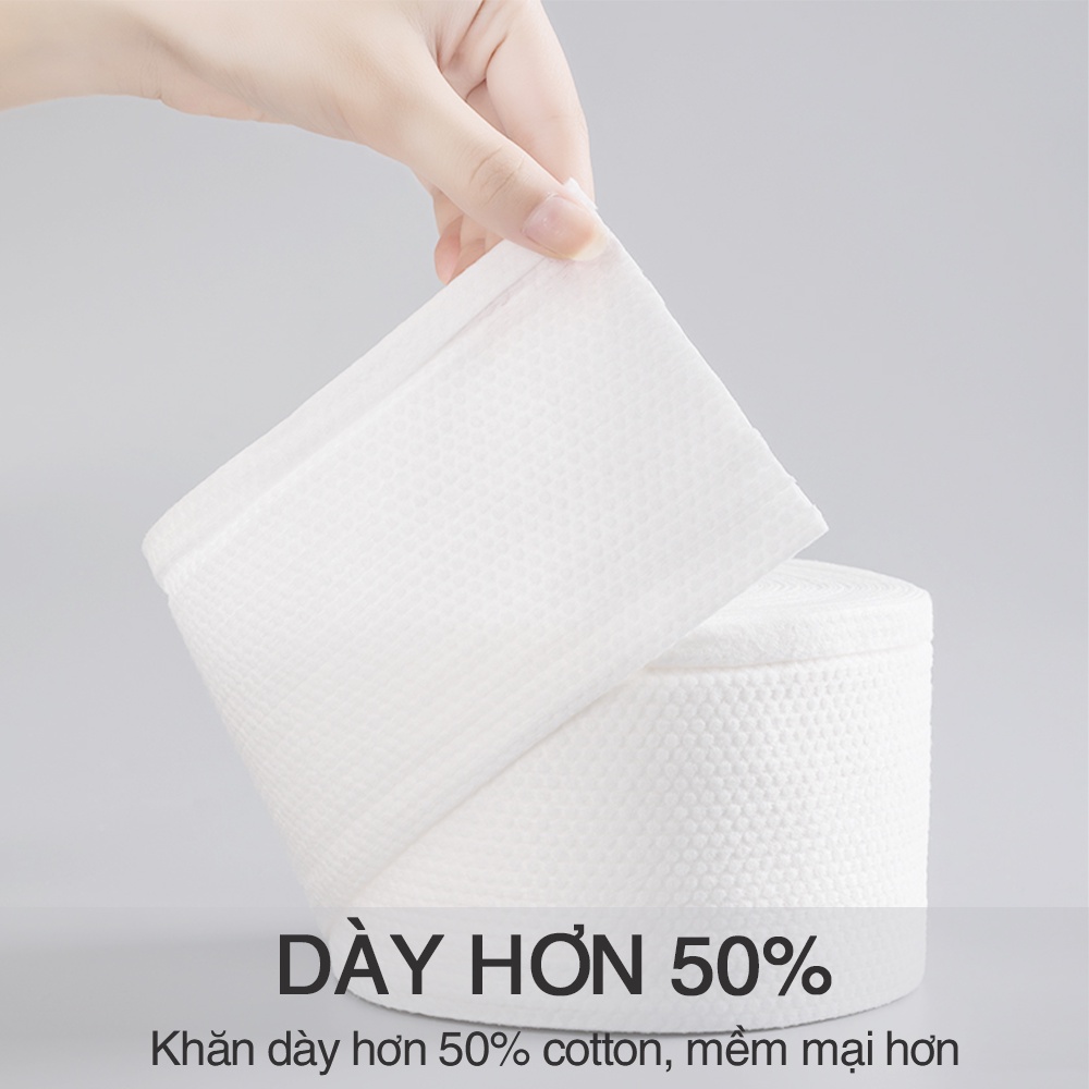 Cuộn khăn giấy lau đa năng ANIMERY, khăn lau mặt, tẩy trang, lau khô ướt, chất liệu cotton, Giadungbpm