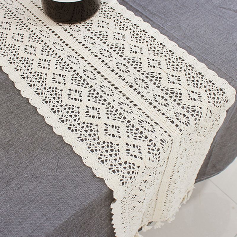 Khăn Trải Bàn Bằng Cotton Phối Ren Hình Chữ Nhật Phong Cách Bohemian Cổ Điển