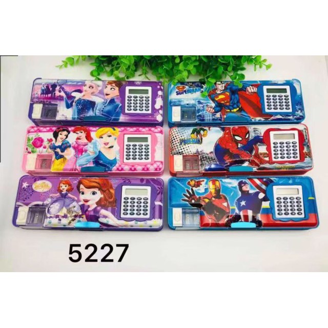 Hộp Bút Máy Tính 😍FREESHIP😍 Hộp Bút Nam Châm 2 Ngăn Có Máy Tính