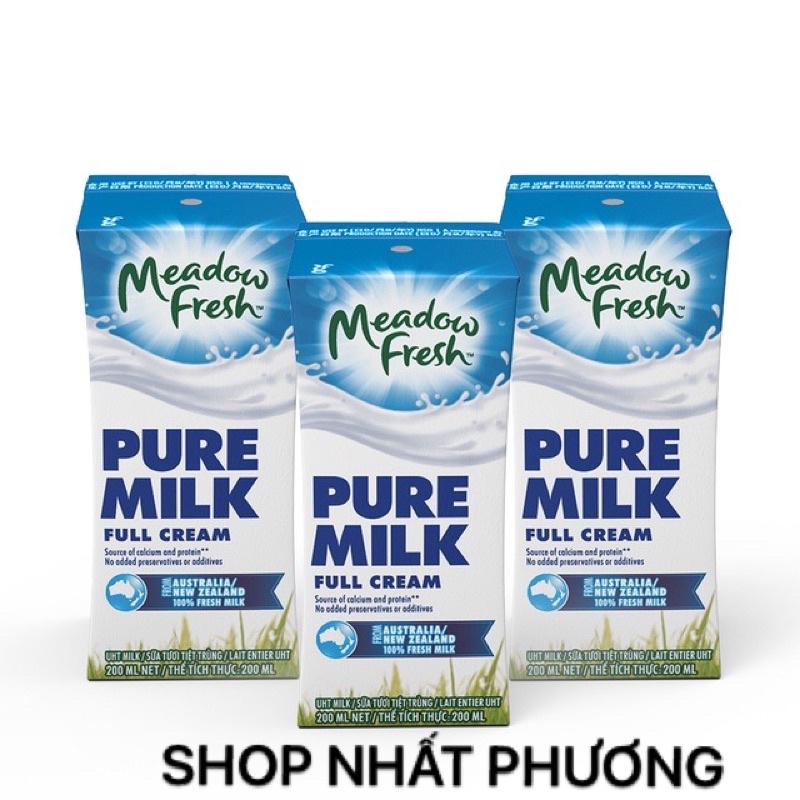 THÙNG 24 HỘP SỮA TƯƠI TIỆT TRÙNG NGUYÊN KEM MEADOW FRESH (200ML)