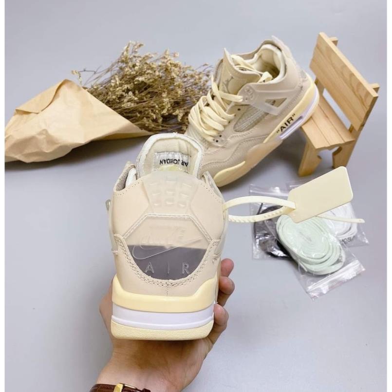 Giày Air Jordan 4 Retro off white, Giày Sneaker JD4 màu kem siêu hot mới nhất [Tặng 3 dây] -Tình Sneaker | BigBuy360 - bigbuy360.vn