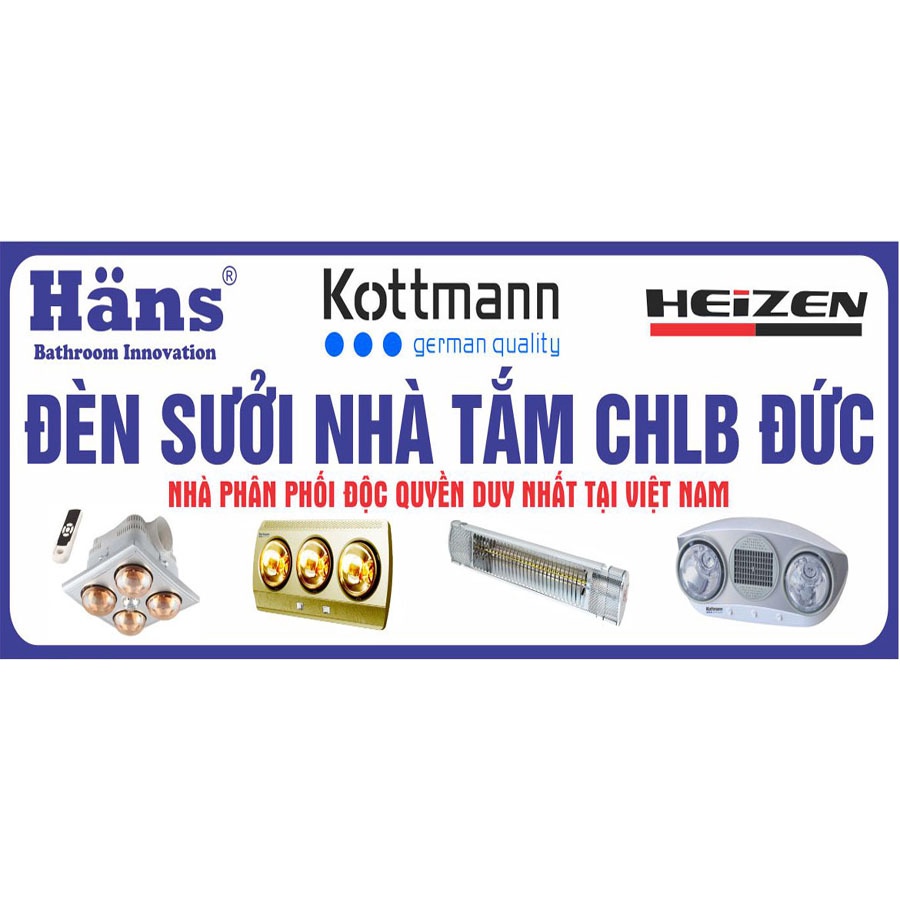 Đèn sưởi nhà tắm Hans 3 bóng - H3B- hàng chính hãng