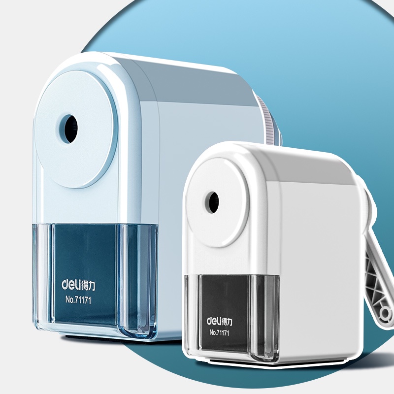 Gọt bút chì quay tay 2 màu xanh/xám