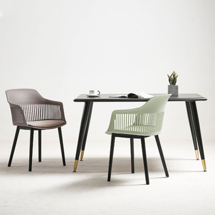 Ghế nhựa đúc dựa lưng đệm vải nỉ nhung decor phòng ăn, quầy bar gia đình - Ghế ngồi coffee uống trà đơn giản hiện đại