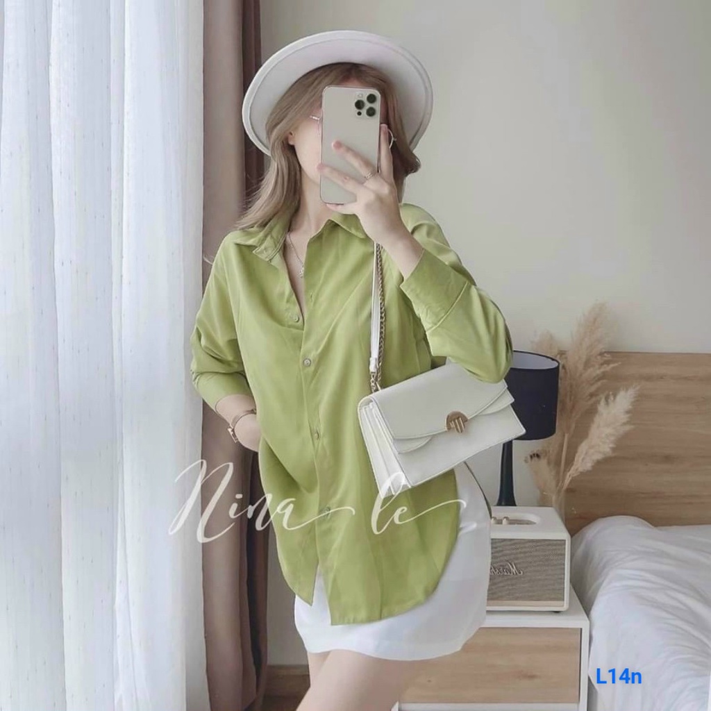 Set Áo Sơ Mi Và Chân Váy Chữ A Có Lót Trong Xinh Xắn Rose Fashion