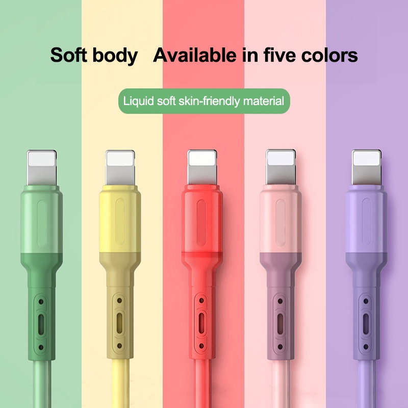 Dây Cáp Sạc Nhanh Usb Type-C Dài 1M Bằng Silicon Dành Cho Android Iphone 12 11 Pro Max X Xr Xs 8 7 6