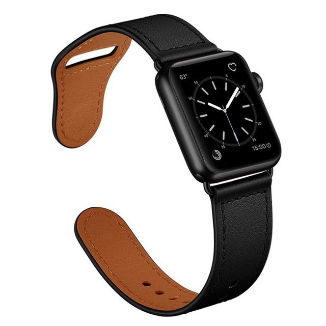 Dây da đồng hồ sang trọng cho Apple watch 38mm 42mm 40mm 44mm series 6 SE 5 4 3 2 1