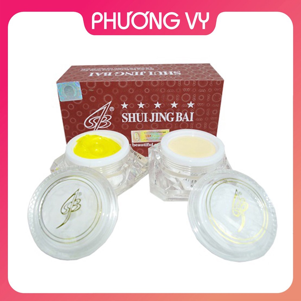 COMBO ngày đêm Bạch Thủy Tinh ShuiJingBai, chuyên làm mờ nám, tàn nhang và dưỡng trắng da, kem nám mỹ phẩm.