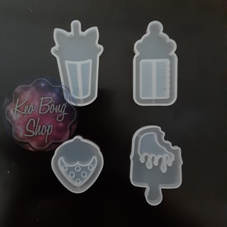 Khuôn shaker siliconee làm móc khóa, phụ kiện resin