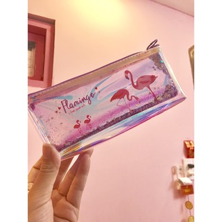 Bóp viết Hàn Quốc hình chim hạc trong phối kim tuyến lấp lánh, nhựa phản quang cực cool - Phụ kiện Halu