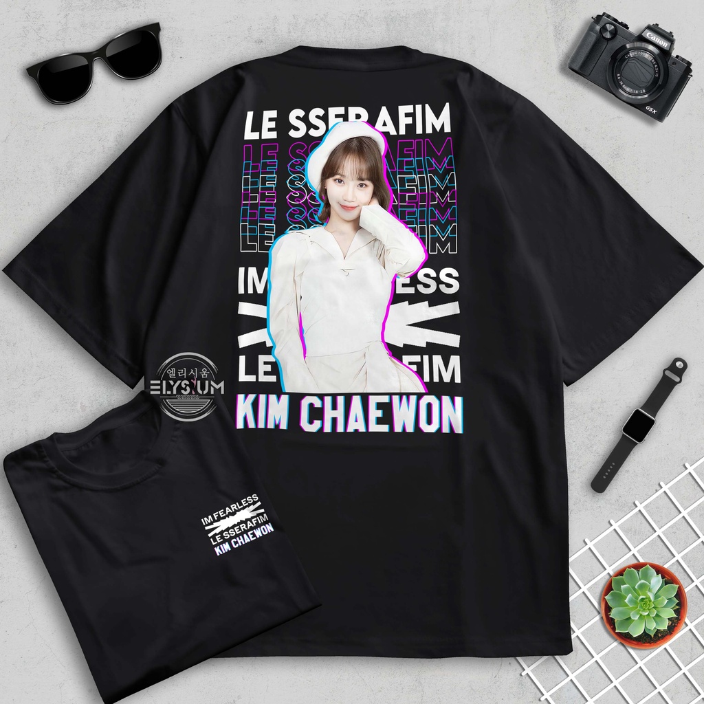 Áo Thun In Hình Kim Chaewon Im Fearless Le Sserafim | Màng Lọc Kpop Hybe Corporation Hàn Quốc | Áo Sơ Mi Kiểu Hàn Quốc | Áo Thun Thường Xuyên Vừa Vặn x ESA434