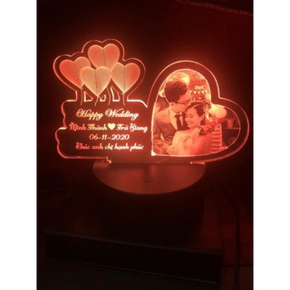 Đèn ngủ in hình ghi chữ theo yêu cầu led 7 màu