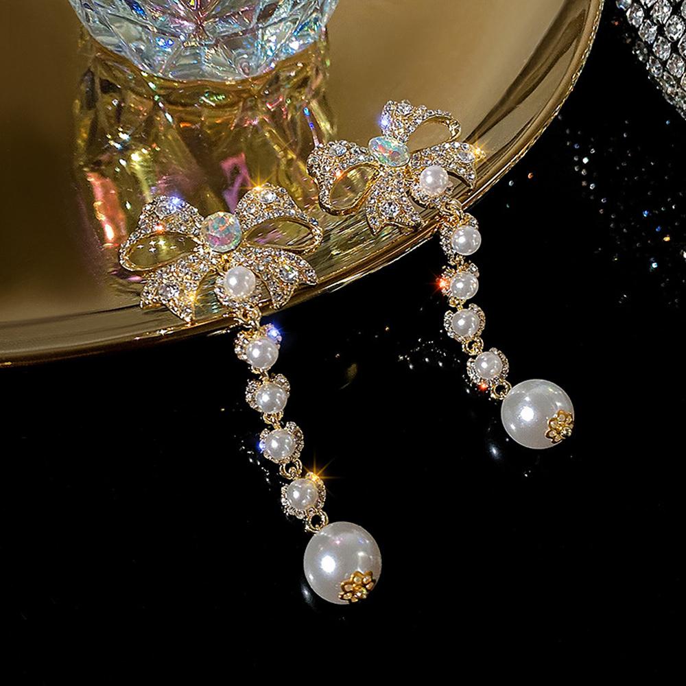 Khuyên Tai Tua Rua Hình Học Đính Nơ VANES1 Thời Trang Mới Thanh Lịch Dành Cho Bạn Nữ