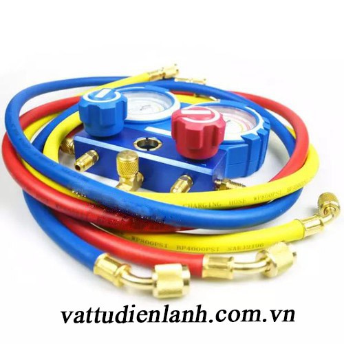 Bộ đồng hồ R22 R410 nạp - đo áp suất gas lạnh Value VMG-2-R410A-B VMG-2-R22-B Kèm dây TD