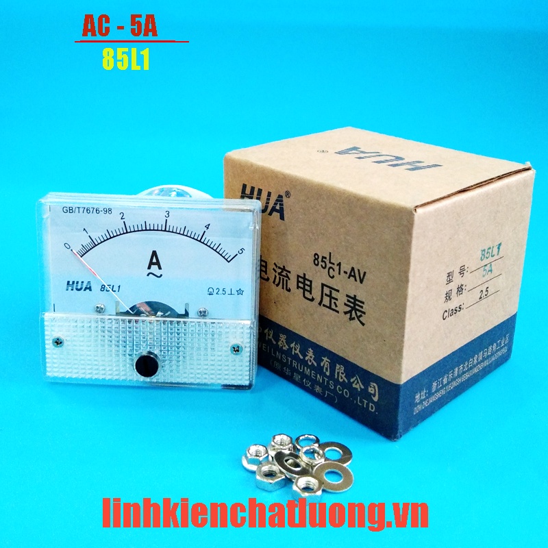 Ampe kế cơ AC 5A 85L1 đo dòng 0-5A chính hãng HUA