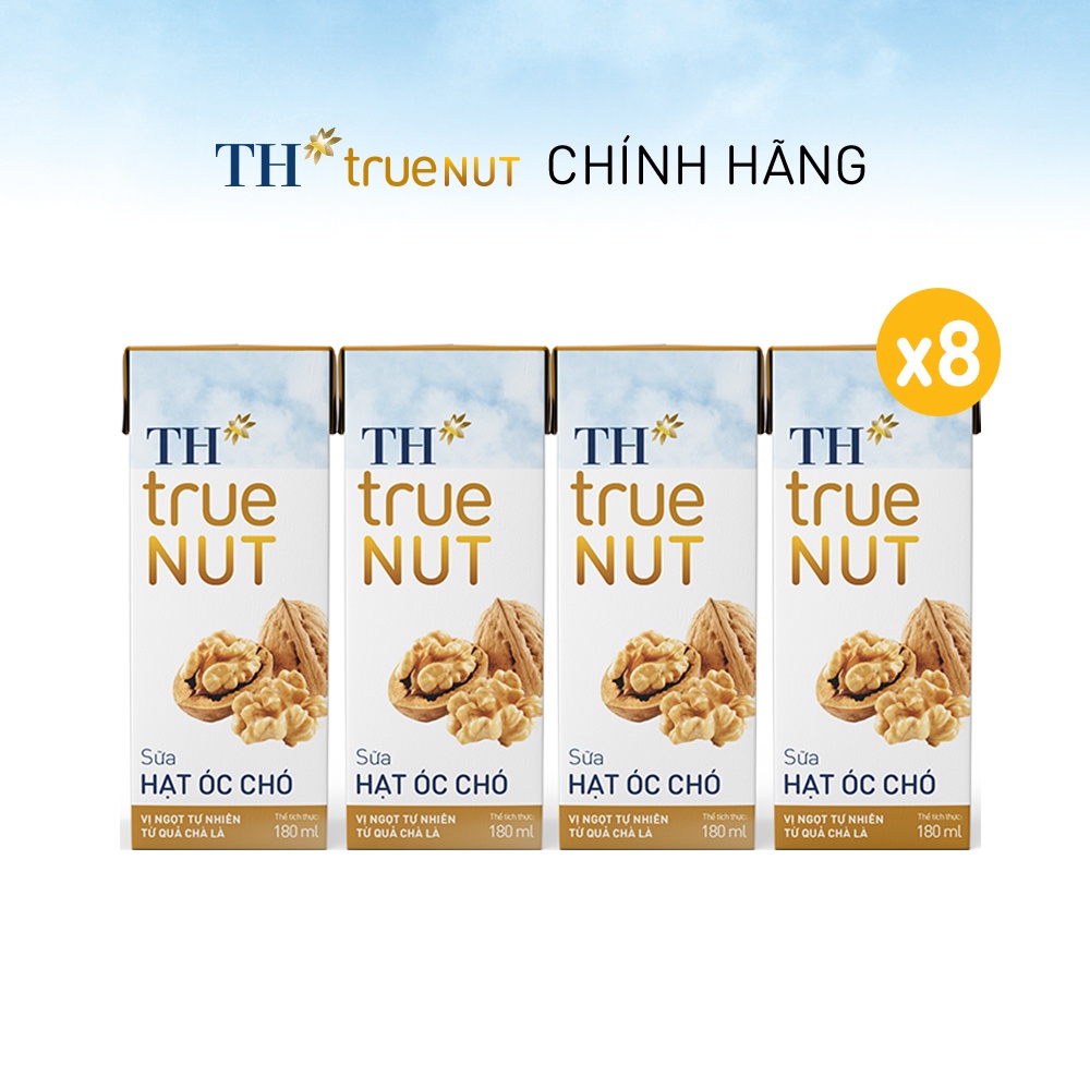 8 Lốc sữa hạt óc chó TH True Nut 180ml (180ml x 4 hộp)