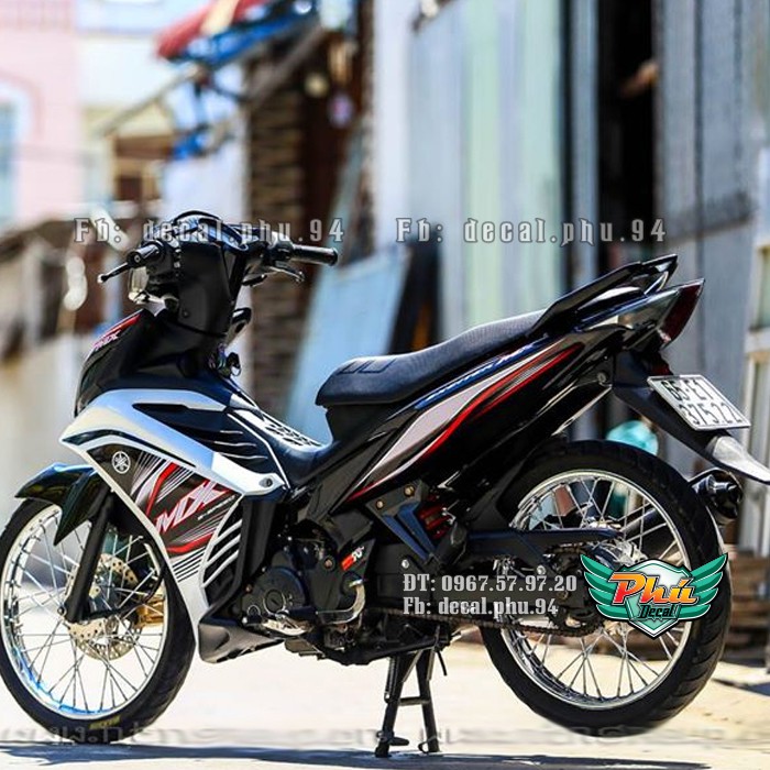 Tem rời Exciter 2011-2014 MX trắng đen (V)