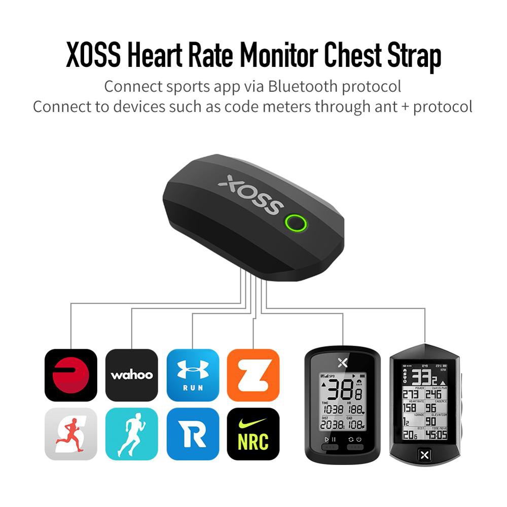 XOSS Dây đeo ngực Màn hình nhịp tim Bluetooth 4.0 không dây Nhịp tim