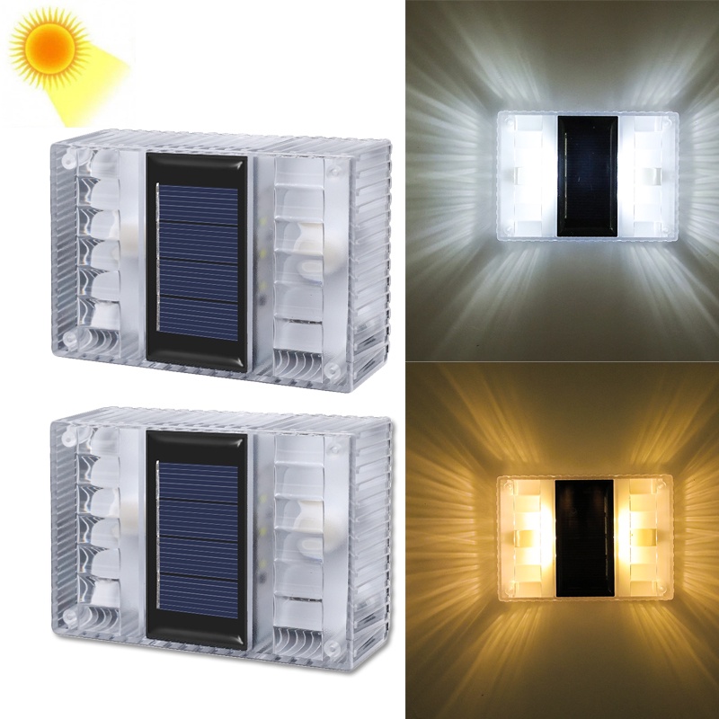 Đèn Led 6 Bóng Trong Suốt Chống Nước Gắn Tường Dùng Năng Lượng Mặt Trời
