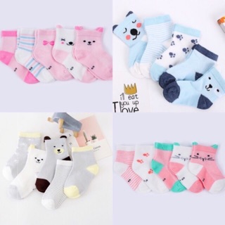 Set 5 đôi tất lưới cao cổ robibabi điều hoà cho bé