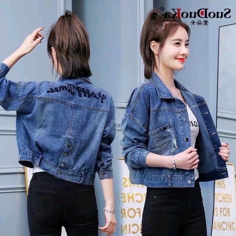 Áo khoác jean nữ 3 cúc HOTTREND cao cấp- chất denim chuẫn hàng shop BEN shop0807 KJ5