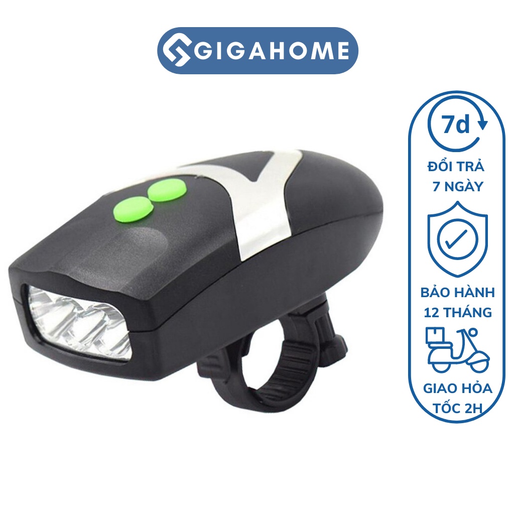 Đèn Pin Xe Đạp Thể Thao GIGAHOME Siêu Sáng, Có Còi, Chống Thấm Nước 3409