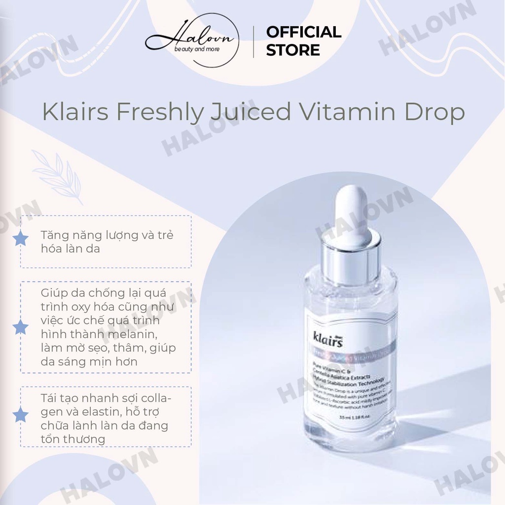 Tinh chất sáng da vitamin C Dear, Klairs Freshly Juiced Vitamin Drop 35ml