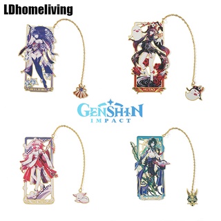 Thẻ Đánh Dấu Sách Bằng Kim Loại Họa Tiết genshin