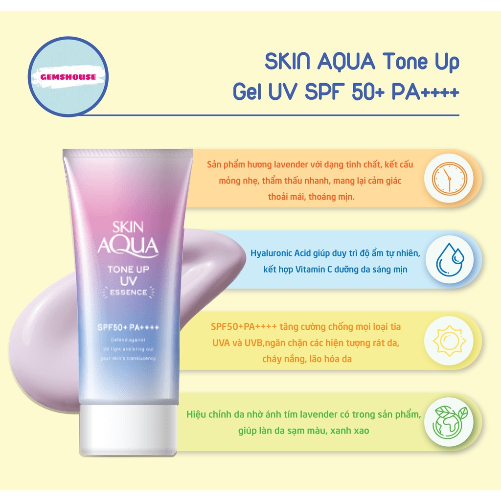 (BILL SIÊU THỊ) KEM CHỐNG NẮNG SKIN AQUA Tone Up UV SPF 50+ PA++++