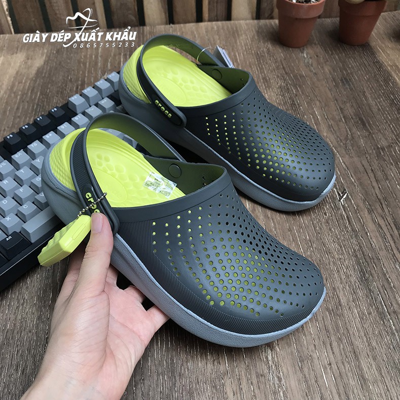 Dép Sục Cross Literide Màu Ghi Vàng