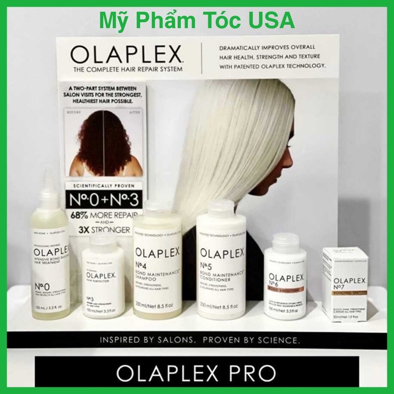 [CHÍNH HÃNG] Combo Olaplex bộ sản phẩm chăm sóc tóc hư tổn, yếu, rụng, khô xơ