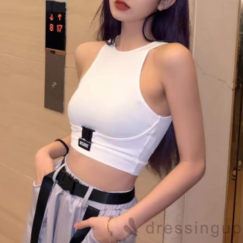 Áo Crop Top Cổ Tròn Không Tay In Chữ Cho Nữ | BigBuy360 - bigbuy360.vn
