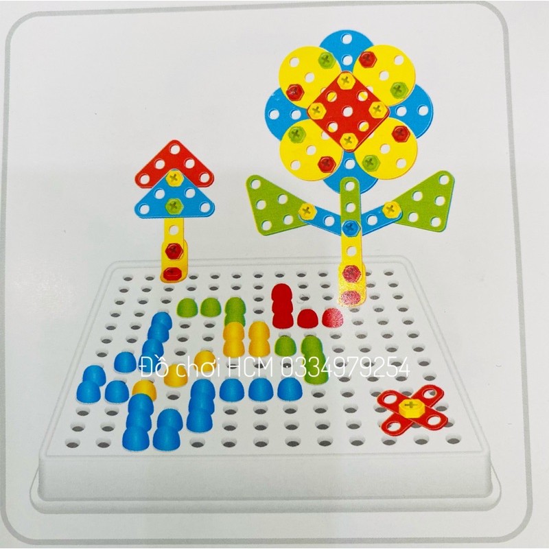 [132 CHI TIẾT SÁNG TẠO] Bộ đồ chơi lắp ráp ốc vít thú vị dành cho bé thích lắp ghép lego xếp hình giúp bé phát triển