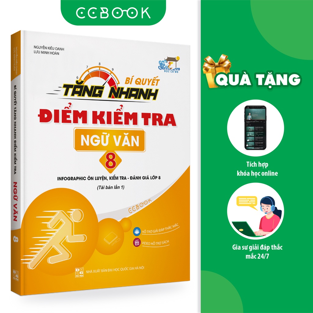 Sách - Bí quyết tăng nhanh điểm kiểm tra Ngữ văn 8 - Tái bản lần 1 - Tham khảo lớp 8 - Chính hãng CCbook