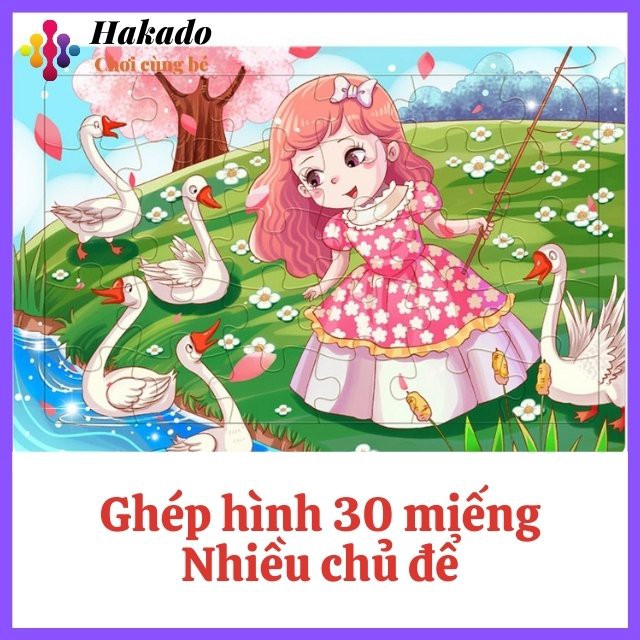 Đồ chơi xếp hình, lắp ráp bằng gỗ 30 chi tiết nhiều chủ đề dáng yêu