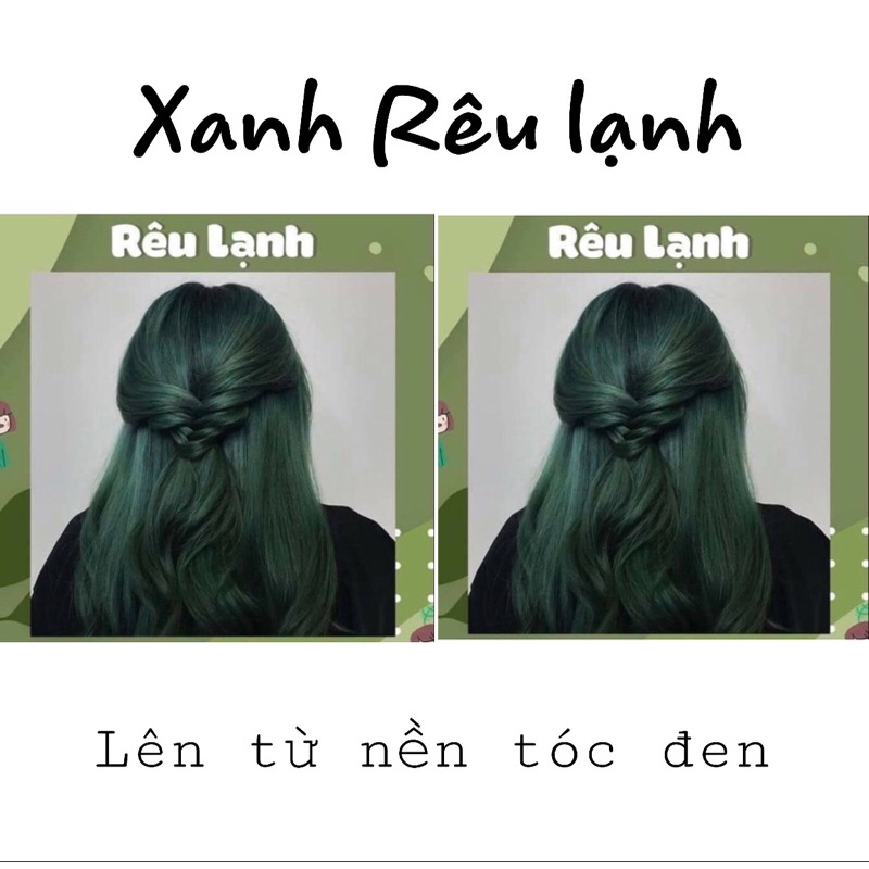 ( Không Tẩy ) Combo Nhuộm Tóc Xanh Rêu Lạnh