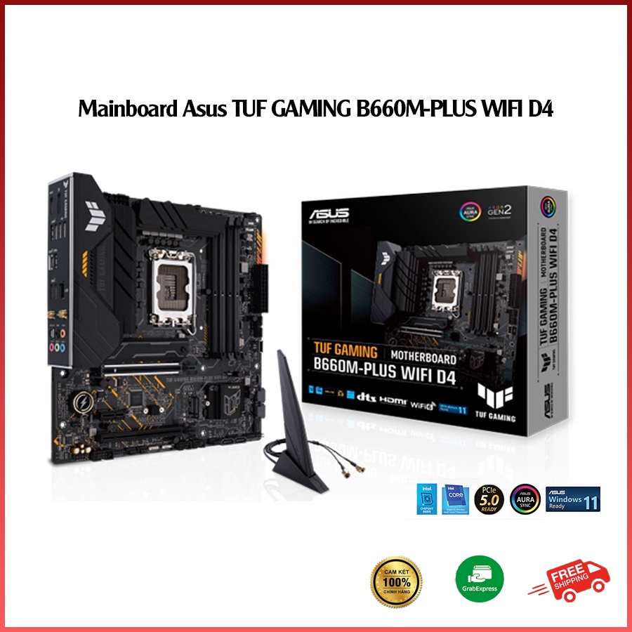 Mainboard Asus TUF GAMING B660M-PLUS WIFI D4 (Intel B660, LGA 1700, M-ATX, 4 khe Ram DDR4)